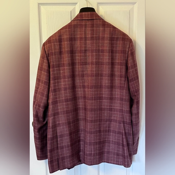 (NWT) CANALI Kei Glen Plaid Sport Jacket - US 48L, Red - Picture 2 of 8